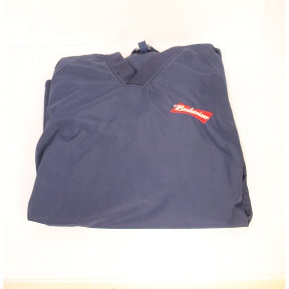 Sports -Tech Budweiser Windbreaker Mens M Navy Jacket Pullover Blue LinedCasual - Picture 16 of 16